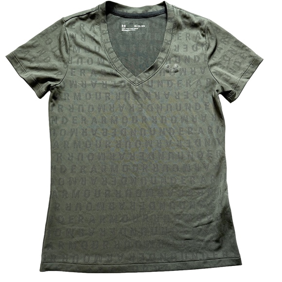 Under Armour Tops - Under Armour Velocity Wordmark loose fit Short Sleeve Tee dark green